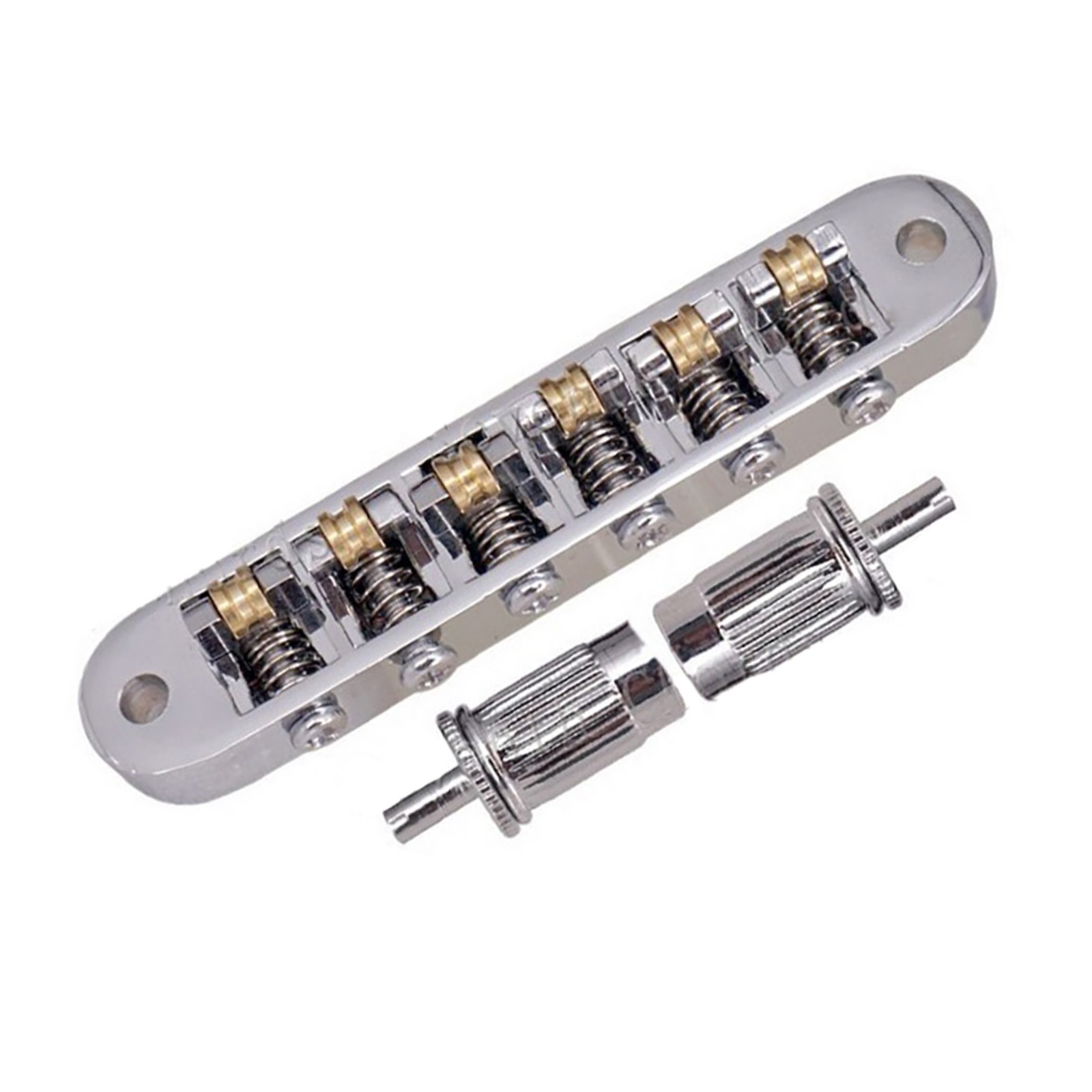 6 Roller Bridge Tremolo Saddles With Two Posts For LP EPI Electric Guitar Sliver