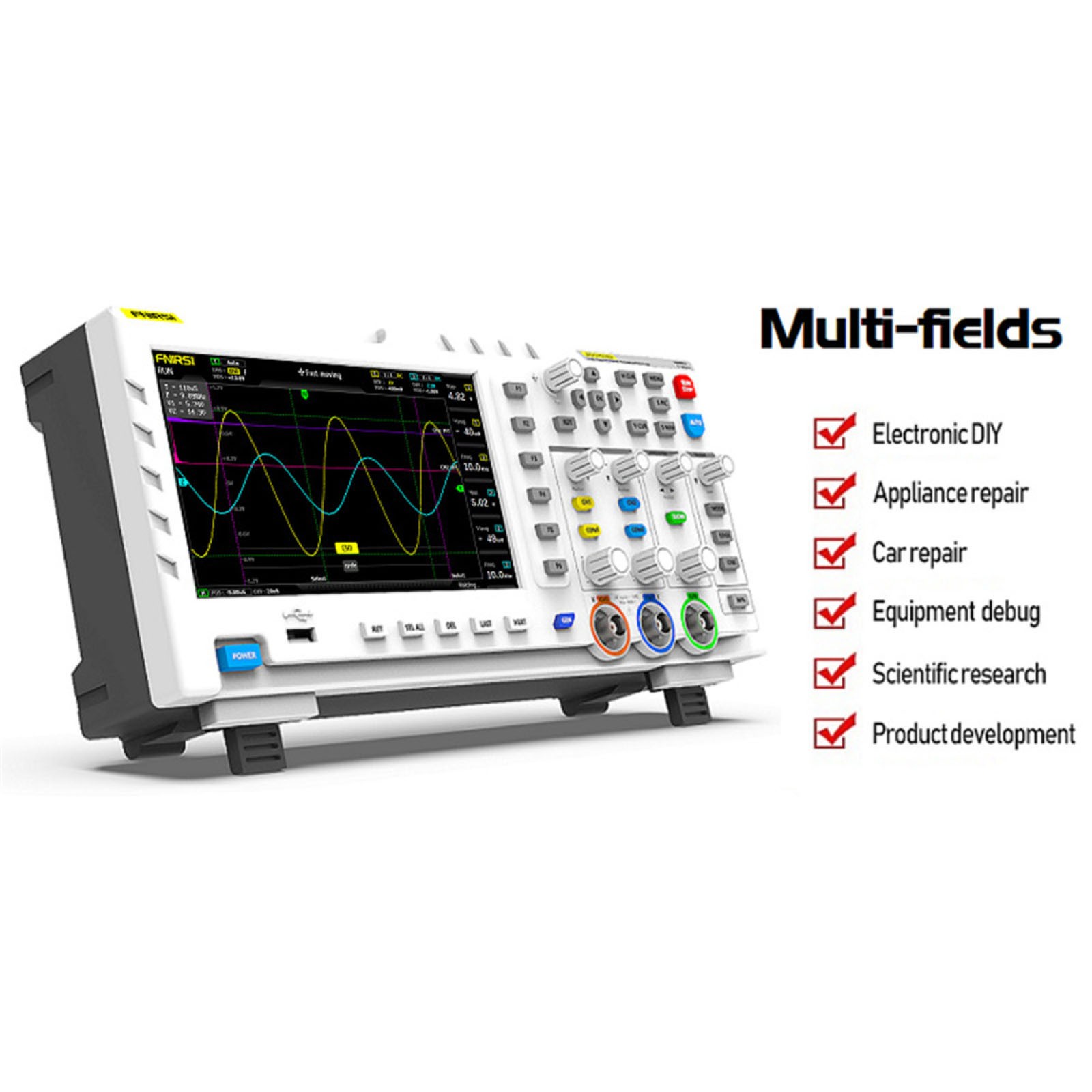 1014D 7”TFT LCD Digital Oscilloscope 2 In 1 Dual Channel 1GSa/s Sampling f
