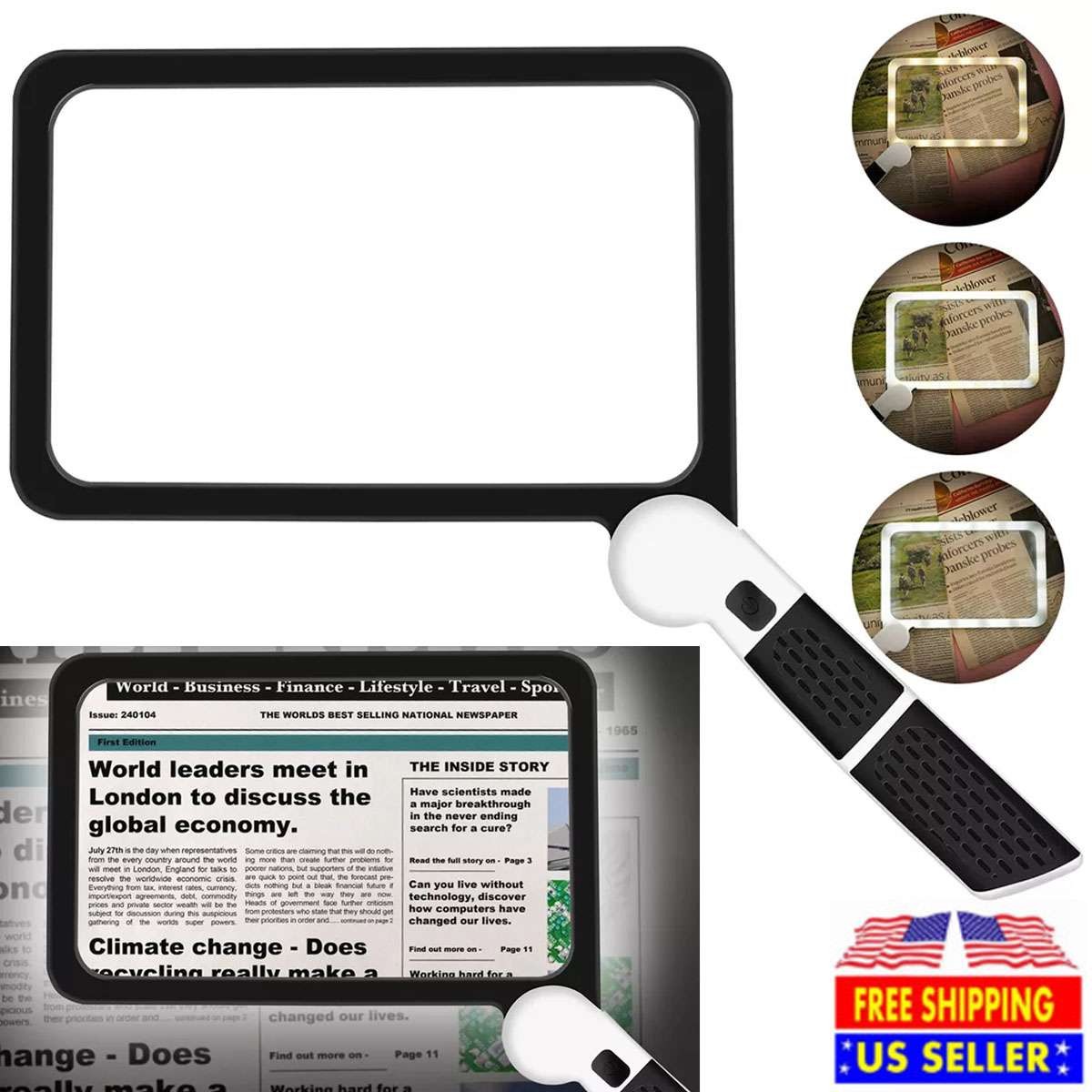 5X Magnifying Glass with 48 LED Light Clarity Handheld Seniors Reading#Magnifier