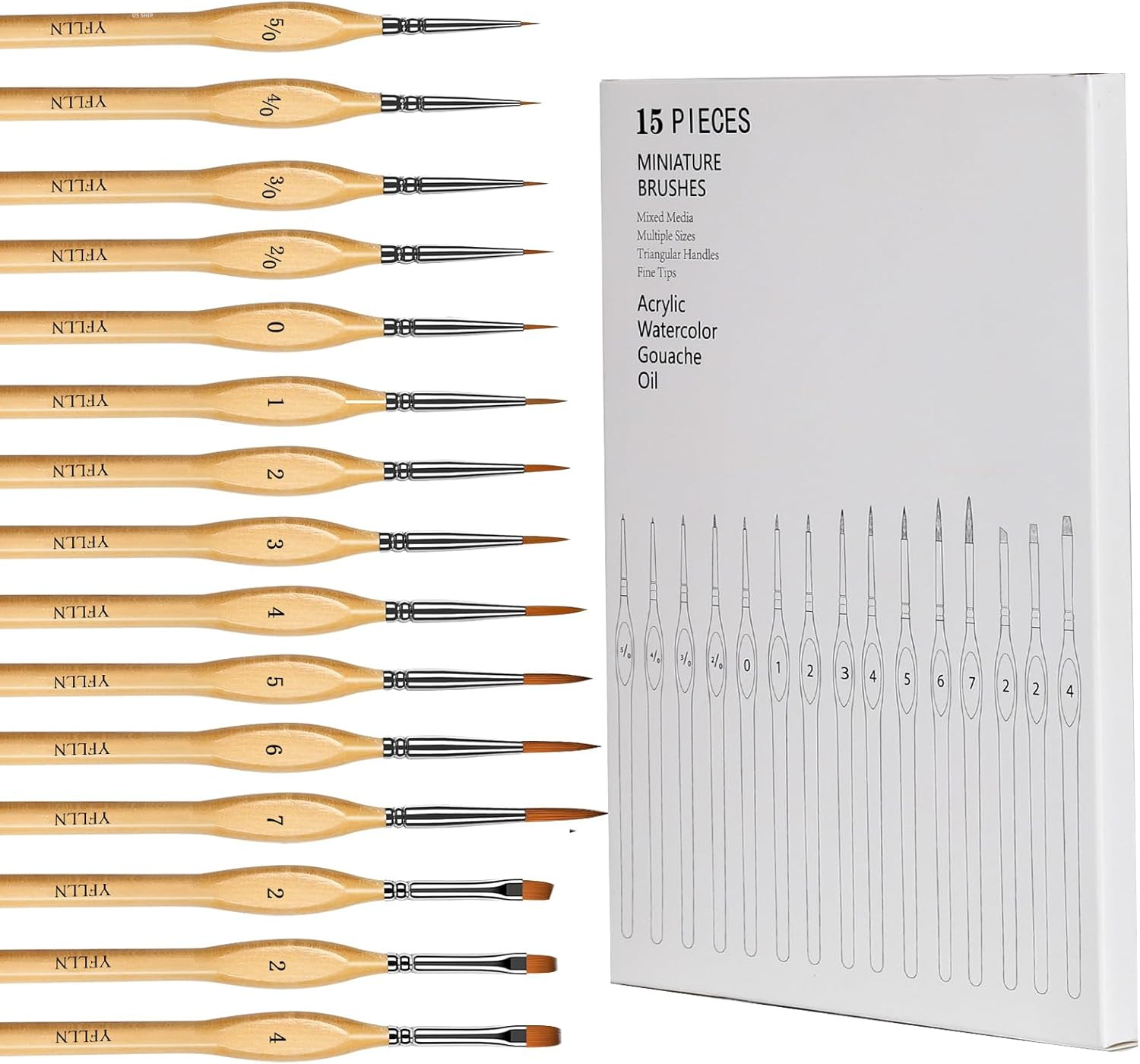 Miniature Paint Brushes Model Brushes Detail Paint Brush Set, Fine 15PCS