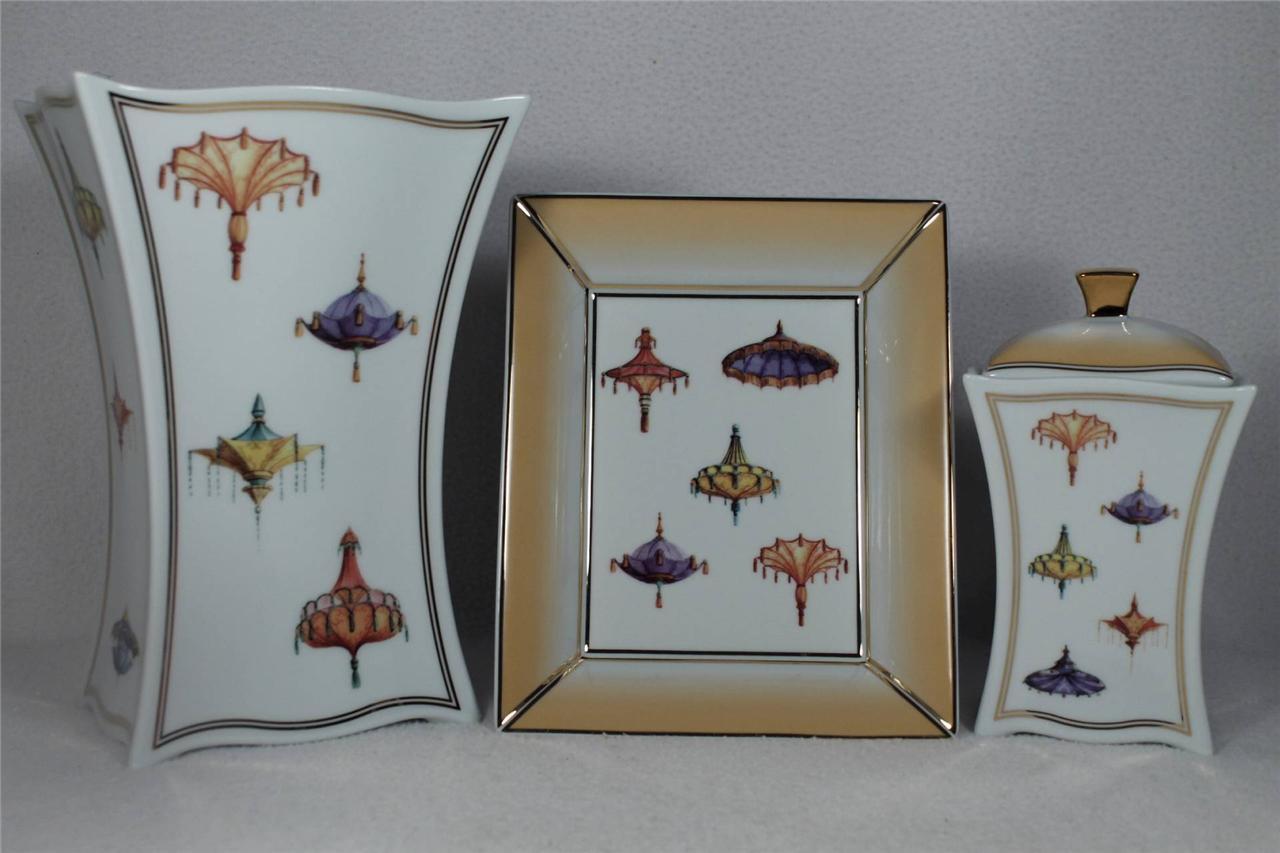NEW Goebel 'Wynn-Las Vegas' Large Porcelain Vase, Box & Bowl - Set Of 3  NEW