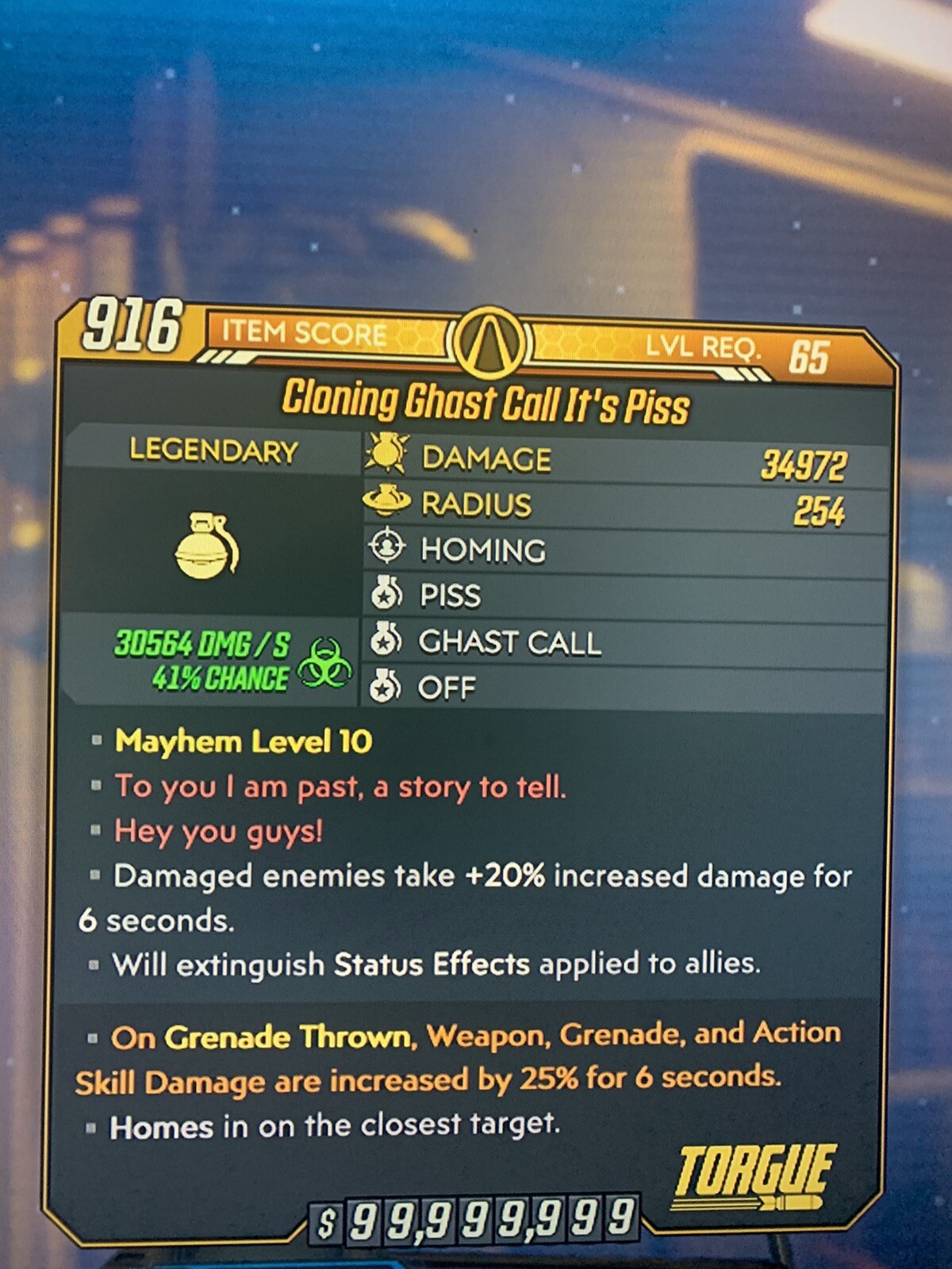 Lvl 1 Hyperfocus Web Slinger&&Lag Grenade Pack For Skill Point Glitch BL3 Xbox 1