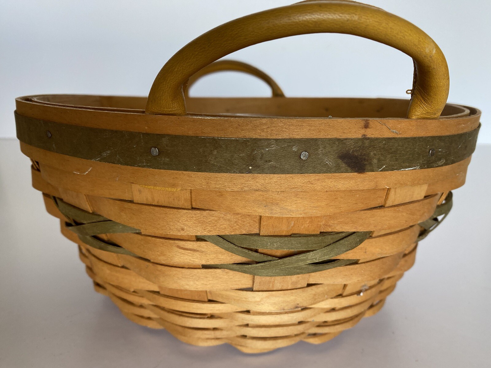Longaberger 1999 Christmas Collection Popcorn Basket with Plastic Protector