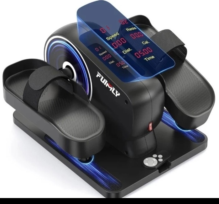 FUNMILY Under Desk Elliptical Machine Electric Leg Exerciser 12 Speeds Remote Bl