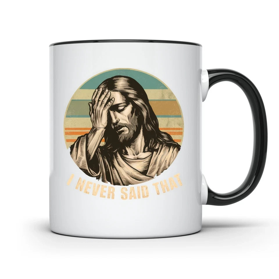 Jesus Facepalm Mug Christian Humor Coffee Cup 11oz Black Handle Funny Gift