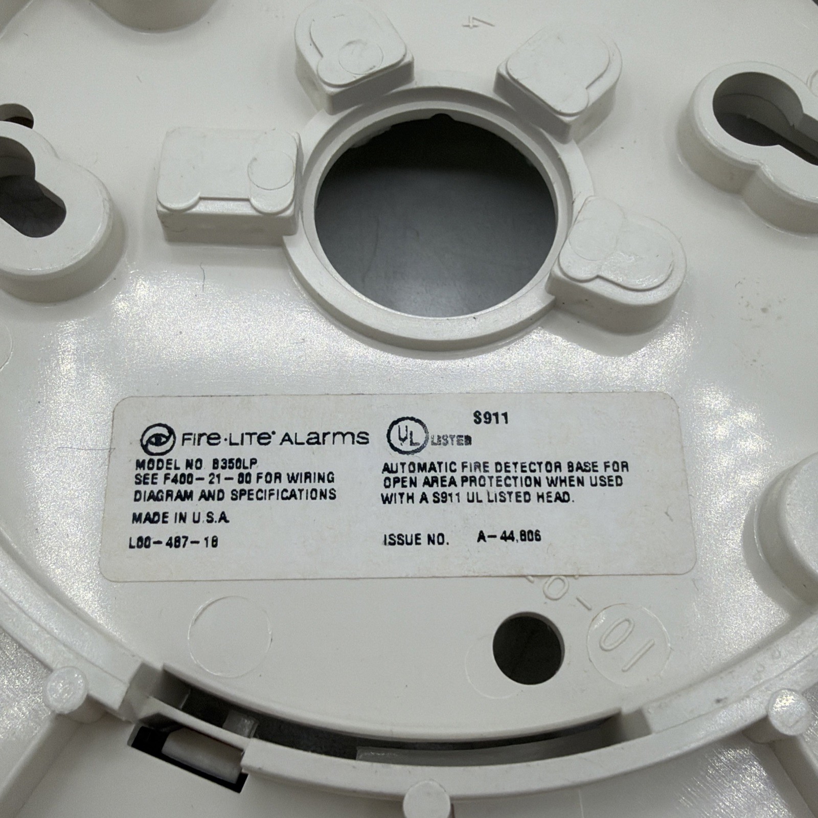 System Sensor B350LP Smoke Detector Mounting Base | Used | No Box | Wired Ivory