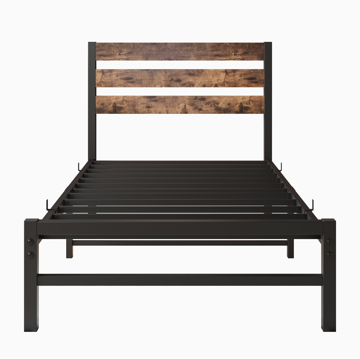Twin/Full/Queen Size Bed Frame Metal Platform Bed Frame w/ Wooden Headboard US