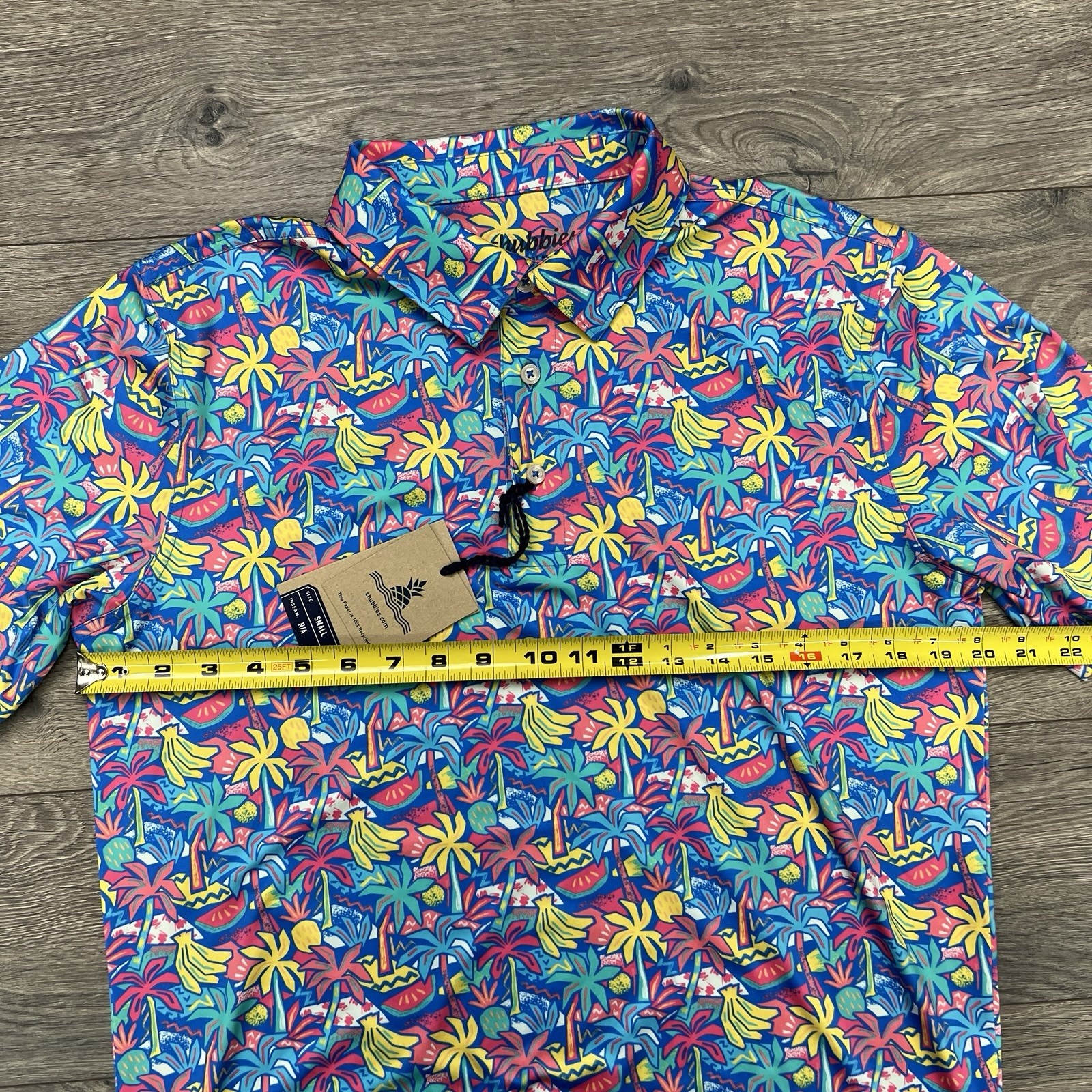 Chubbies Polo Shirt Size Small Mens Multicolor Performance 2.0 Tropical Bunch