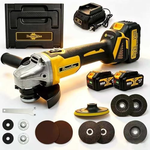 21V Brushless Cordless Angle Grinder Kit w/ Batteries