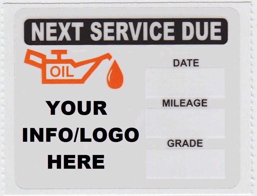 200 CUSTOM STATIC CLING OIL CHANGE STICKERS DECALS LOT