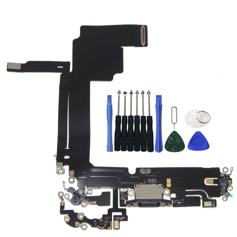 OEM For IPhone15 Pro max Charger Charging Port Dock MIC Headphone Flex Black