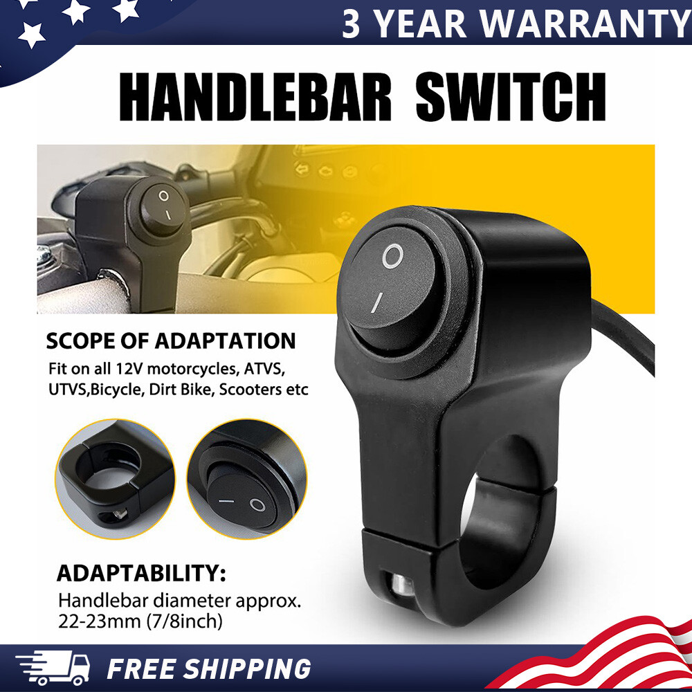 Motorcycle Handlebar Ourbest 12V Dirt Bike Light Switch - Fits 7/8" Handlebars