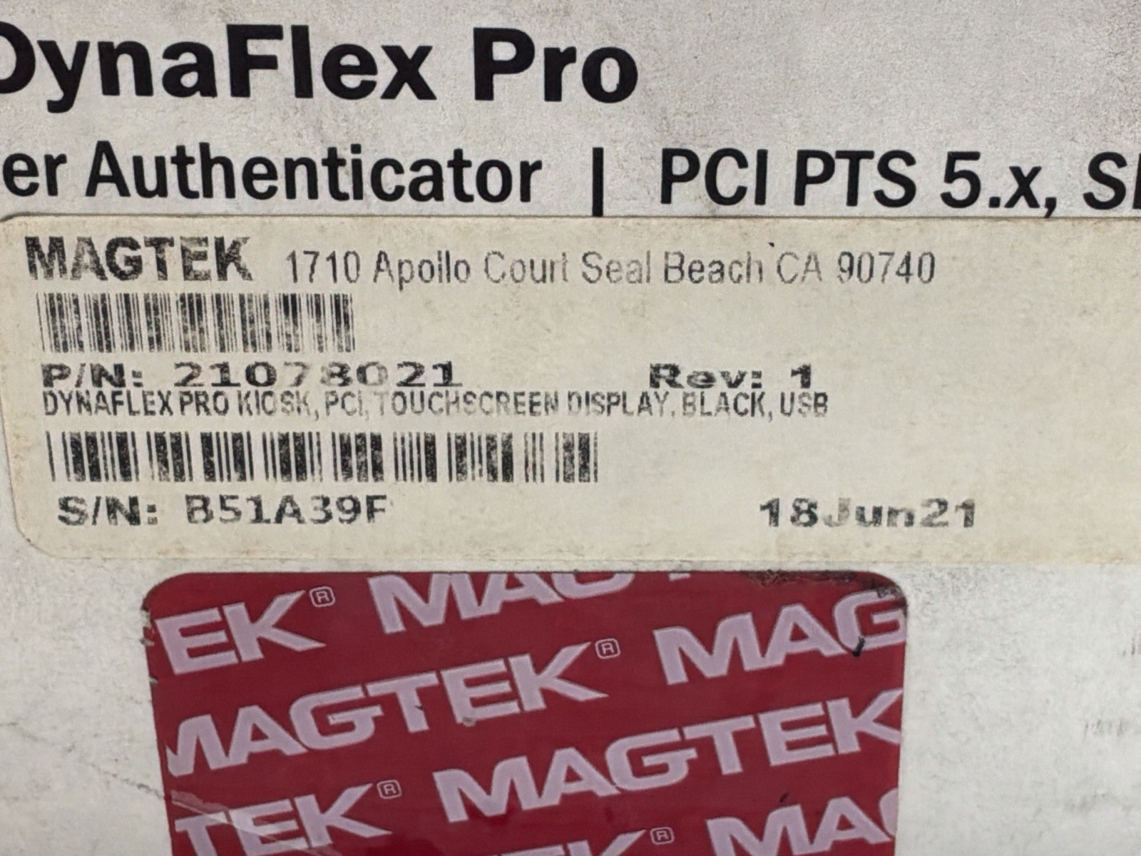 MagTek DynaFlex Pro SECURE CARD READER AUTHENTICATOR /NEW/ JUA3277