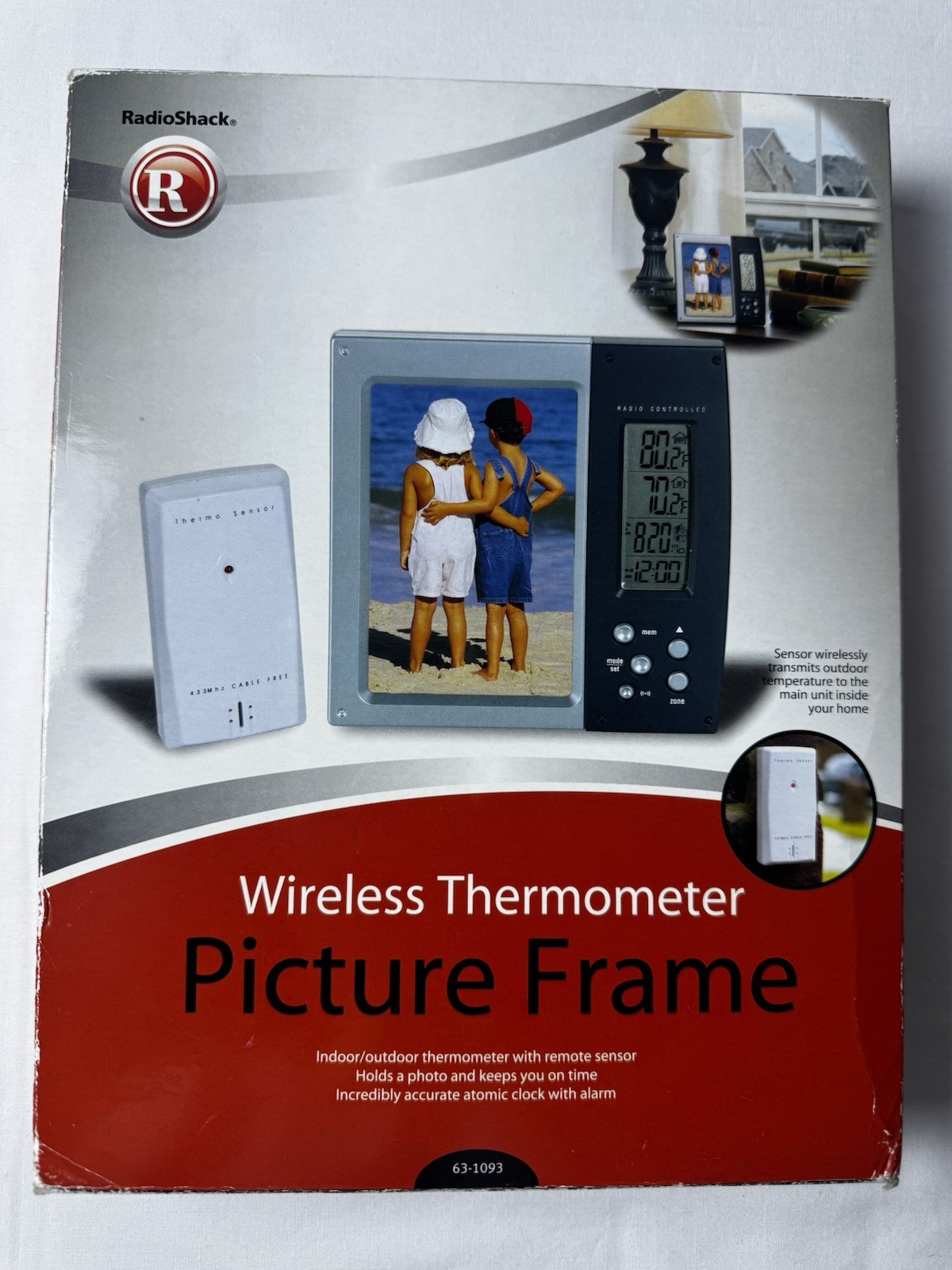 RADIO SHACK WIRELESS THERMOMETER & PICTURE FRAME 63-1093 NOS VTG Radio Shack