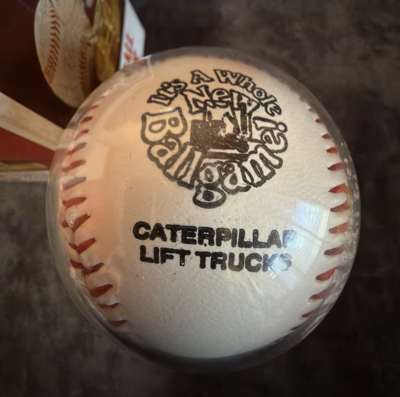 Vintage 1990s Caterpillar Lift Trucks Promo Baseball “It’s A Whole New Ballgame”