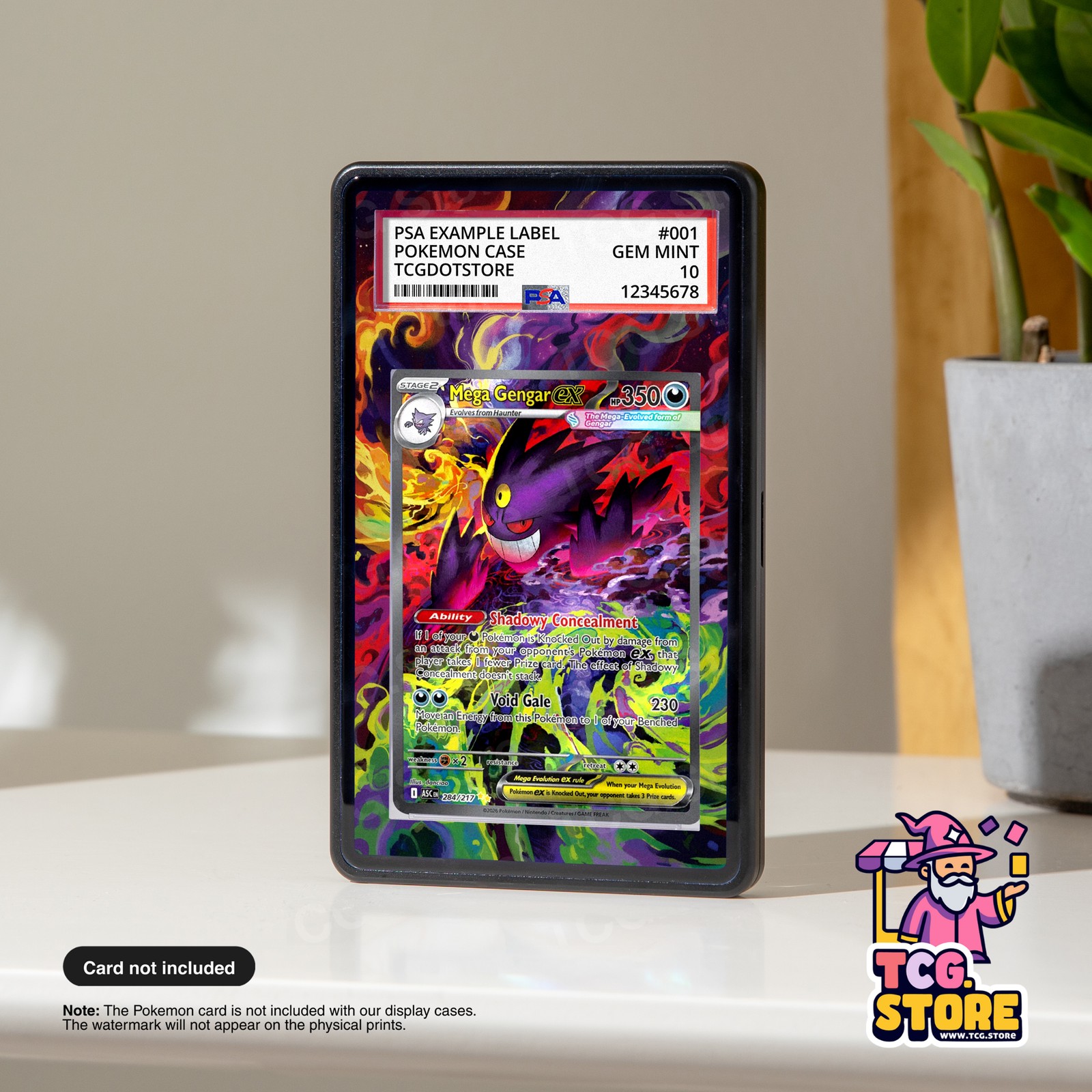 Mega Gengar Ex 284/217 - Ascended Heroes | Pokémon Graded Extended Art Display