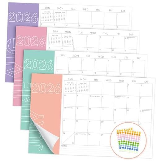 Large Desk Calendar 2026-2027, 20 Months Desk Calendar 2026-11"×17" - Runs