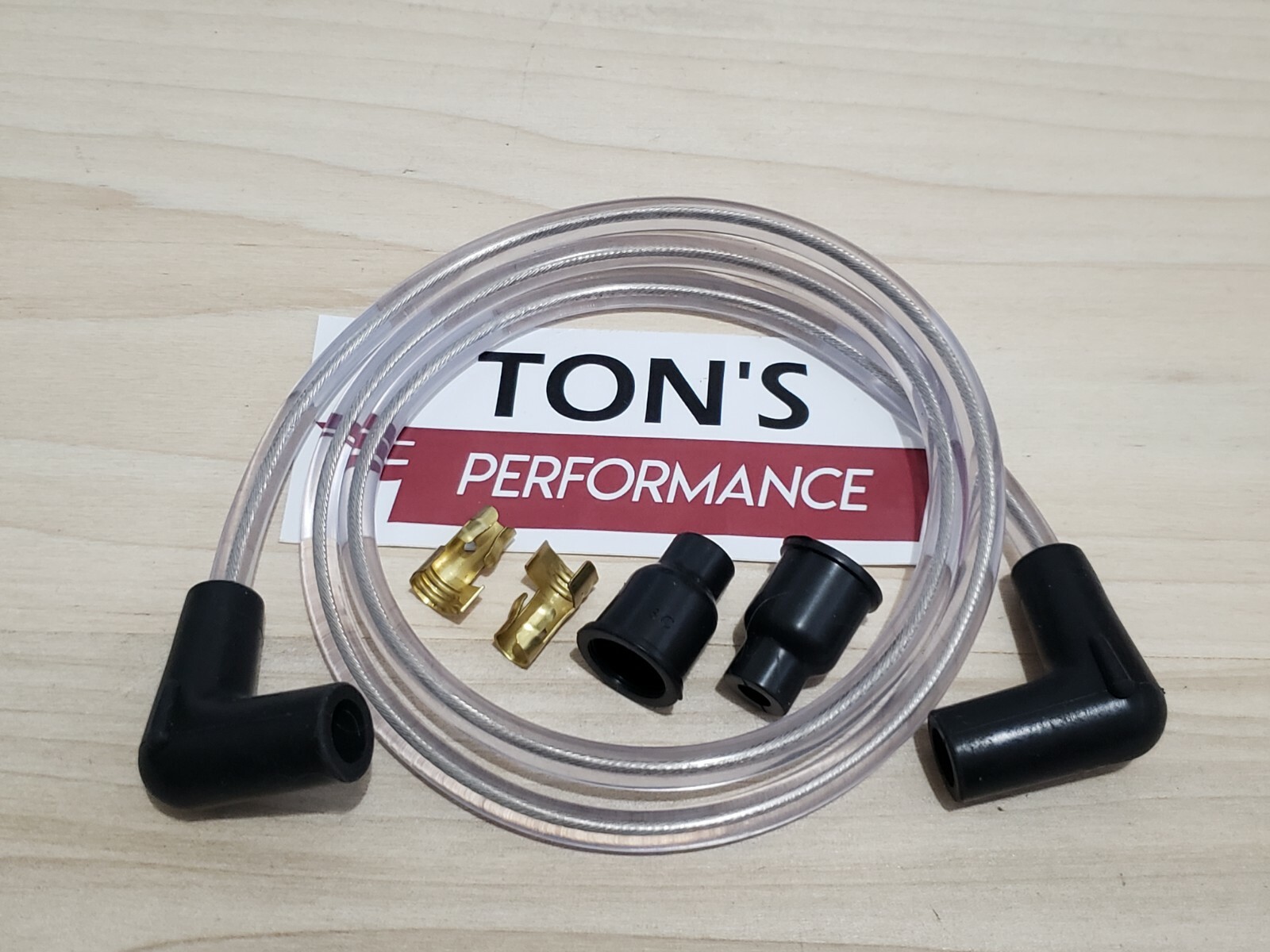 40" VINTAGE UNIVERSAL CLEAR SILICONE SPARK PLUG WIRE 7MM KIT COPPER CORE