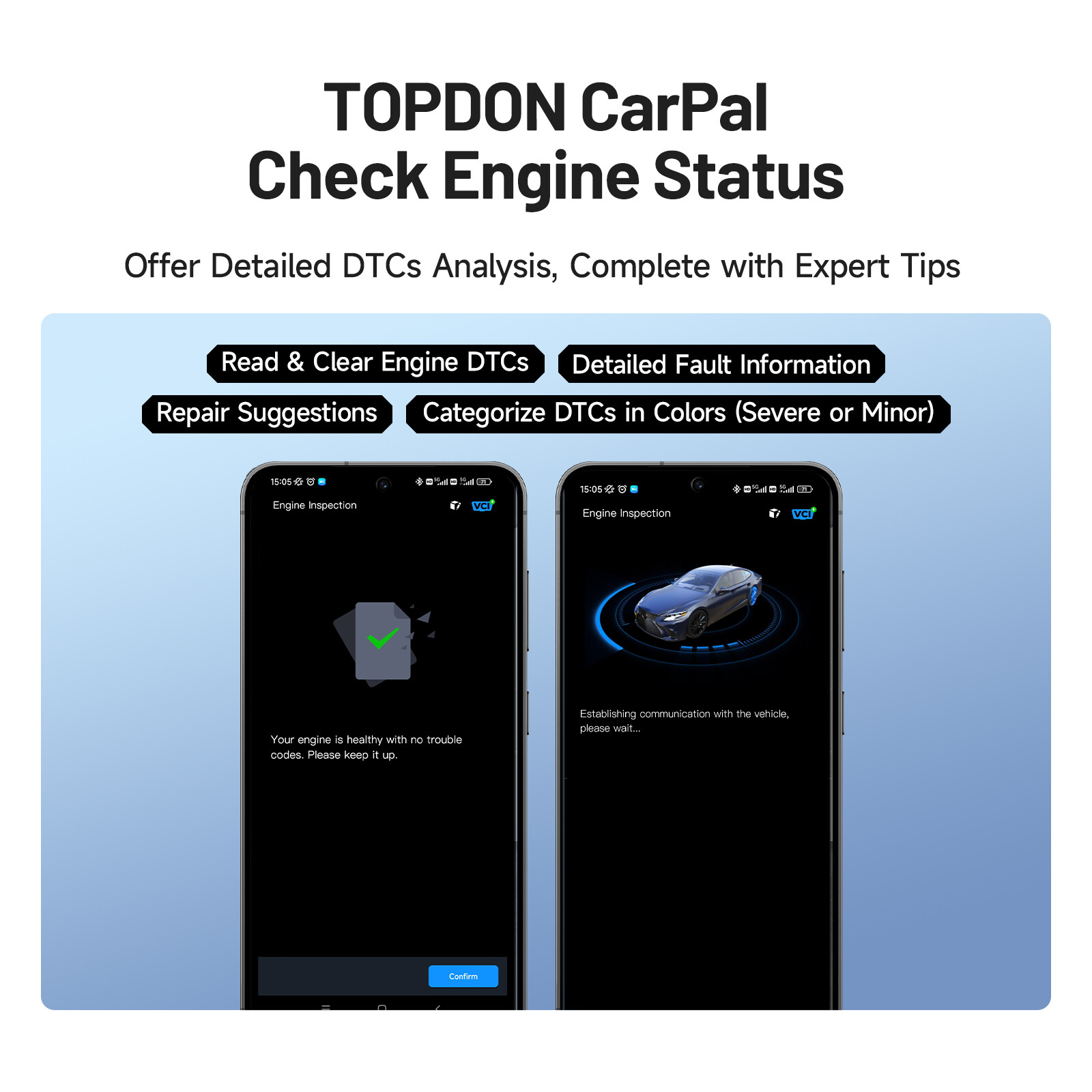 ⭐2026 TOPDON CarPal Car Diagnostic Tool Full System OBD2 Scanner