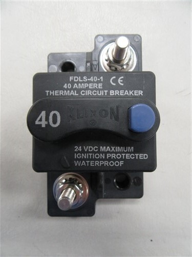 KLIXON INLINE 40 AMP THERMAL WATERPROOF CIRCUIT BREAKER FDLS-40-1 MARINE BOAT