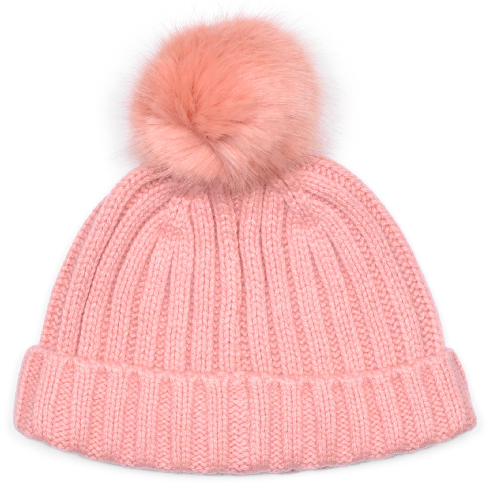 Qty 3: J.Crew Women's Rib-Knit Beanie, Faux-Fur Pom-Pom - Lilac, Peach, Navy NWT