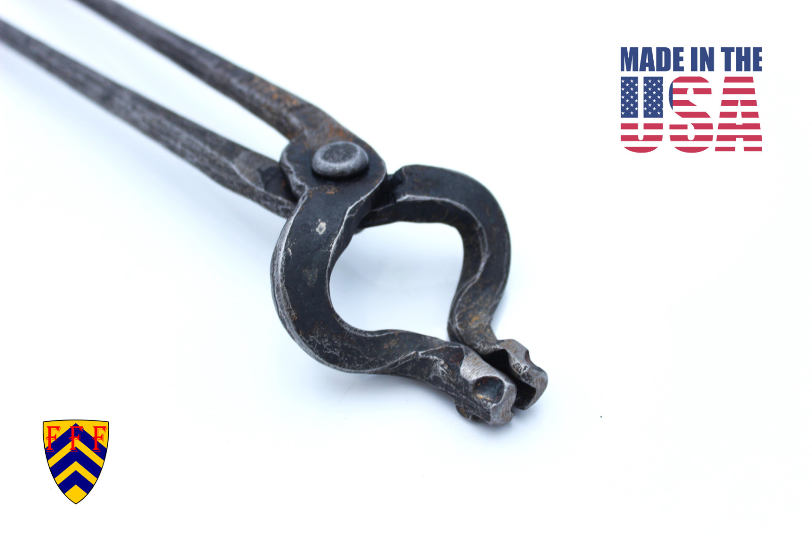Fiery Furnace Blacksmith - 3/8-Inch Offset Bolt Jaw Tongs - MADE IN THE USA