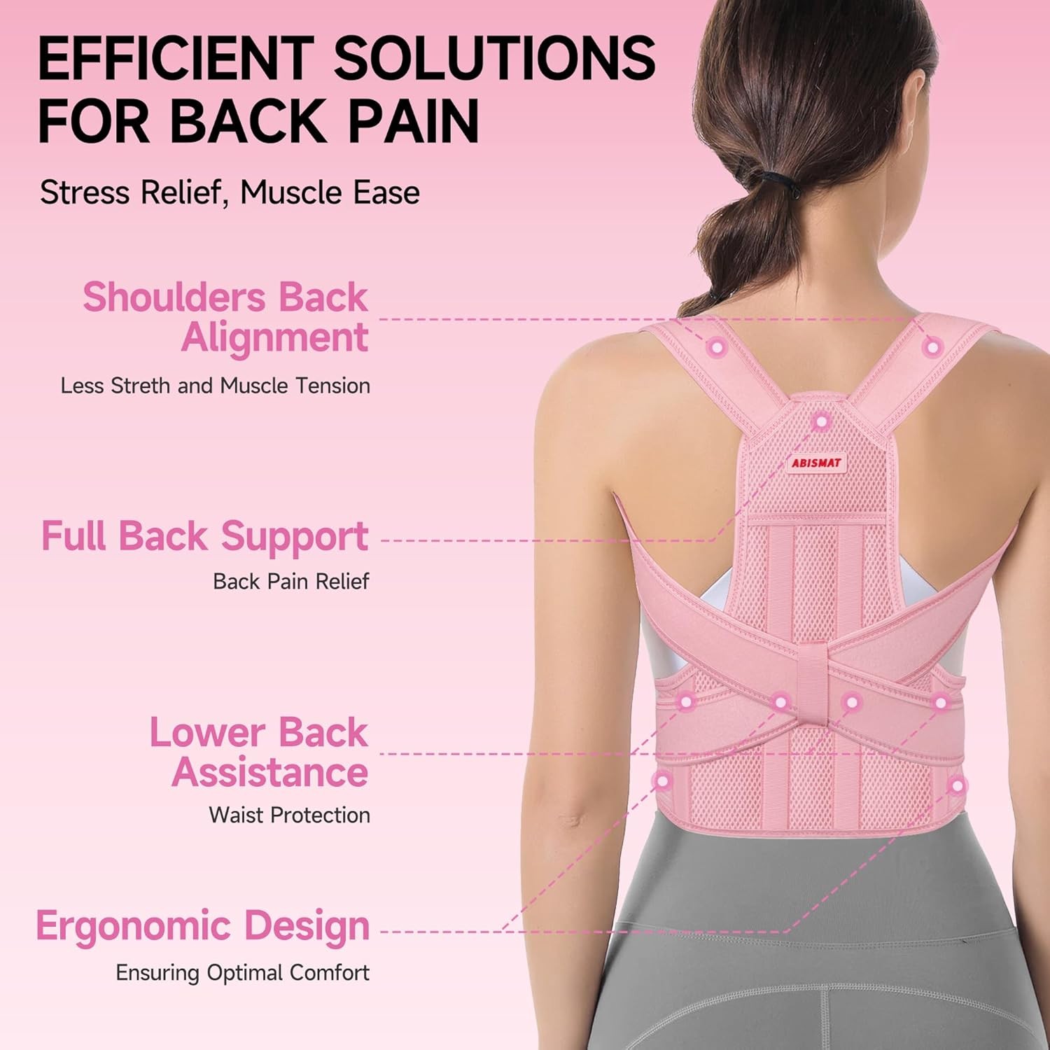 New Adjustable Posture Corrector, Back Support, Pain Relief, Spine Alignment