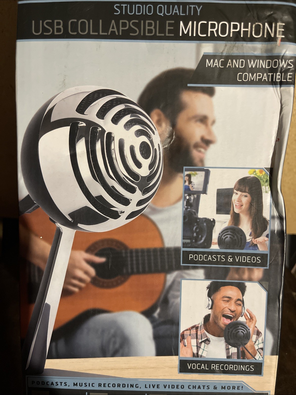 Sharper Image Studio Quality USB Collapsible Microphone Mac/Windows compatible