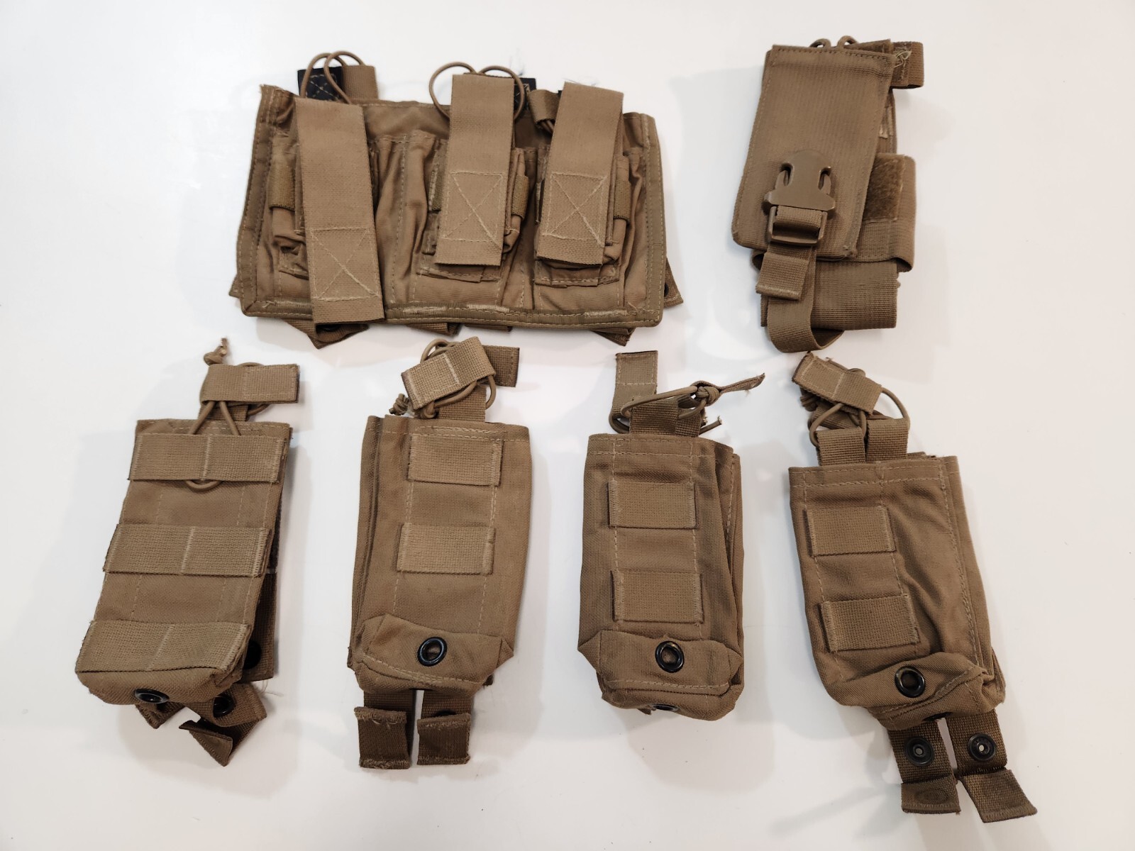 ATS Tactical Pouch Lot Coyote Double Stack Triple Shingle Radio