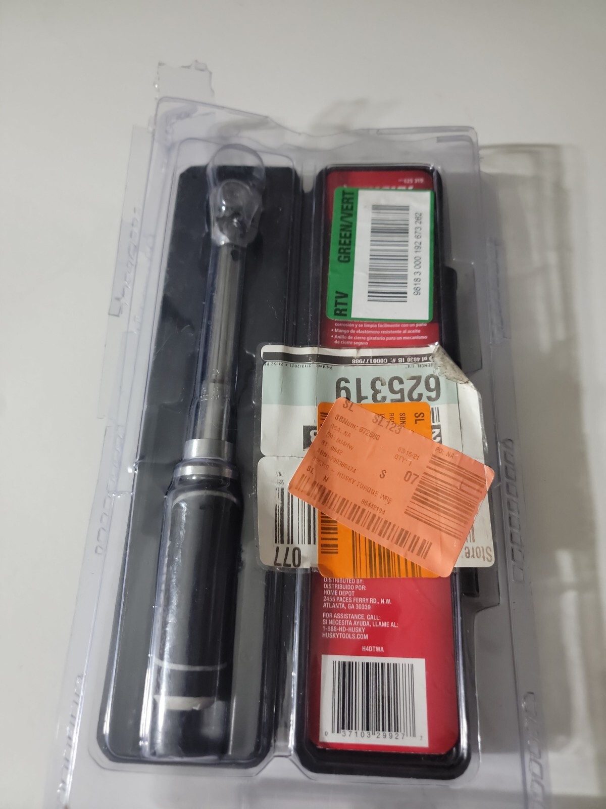 Husky 1/4" Drive Torque Wrench 40-200in lbs  Model 625 319  FREE SHIPPING