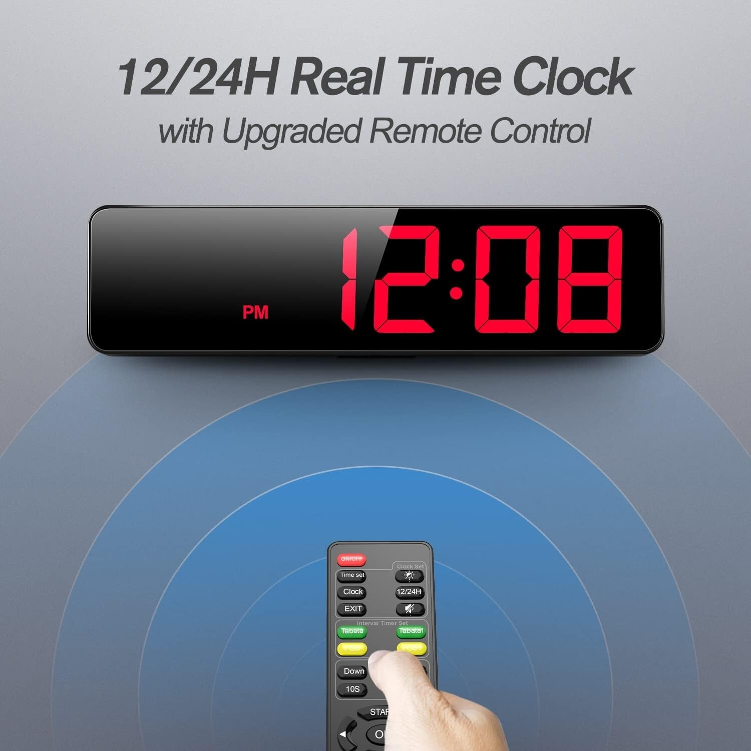 15" LED Gym Timer with Remote - Adjustable Buzzer & Multiple Workout Modes