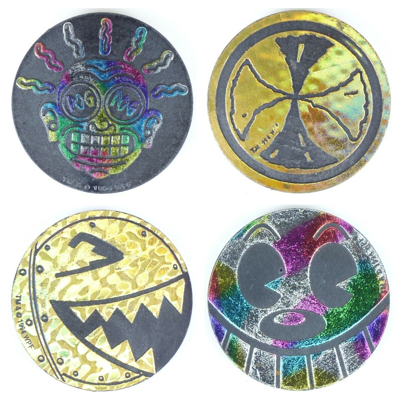 4 Double Thick POG Kini Slammers WPF World Pog Federation Authentic POG Brand