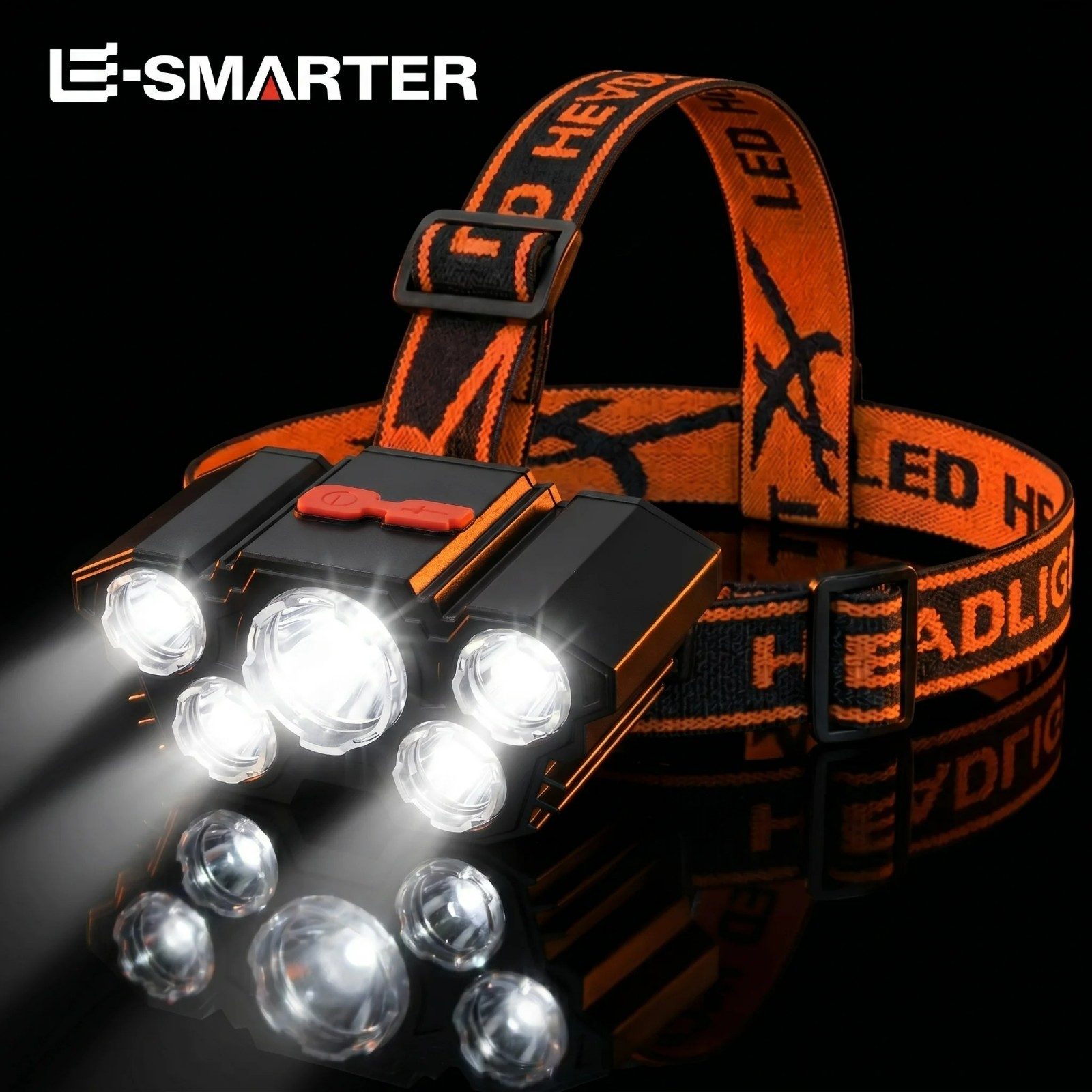 5 LED USB Rechargeable Headlamp Super Bright Zoom Head Torch Camping Fishing
