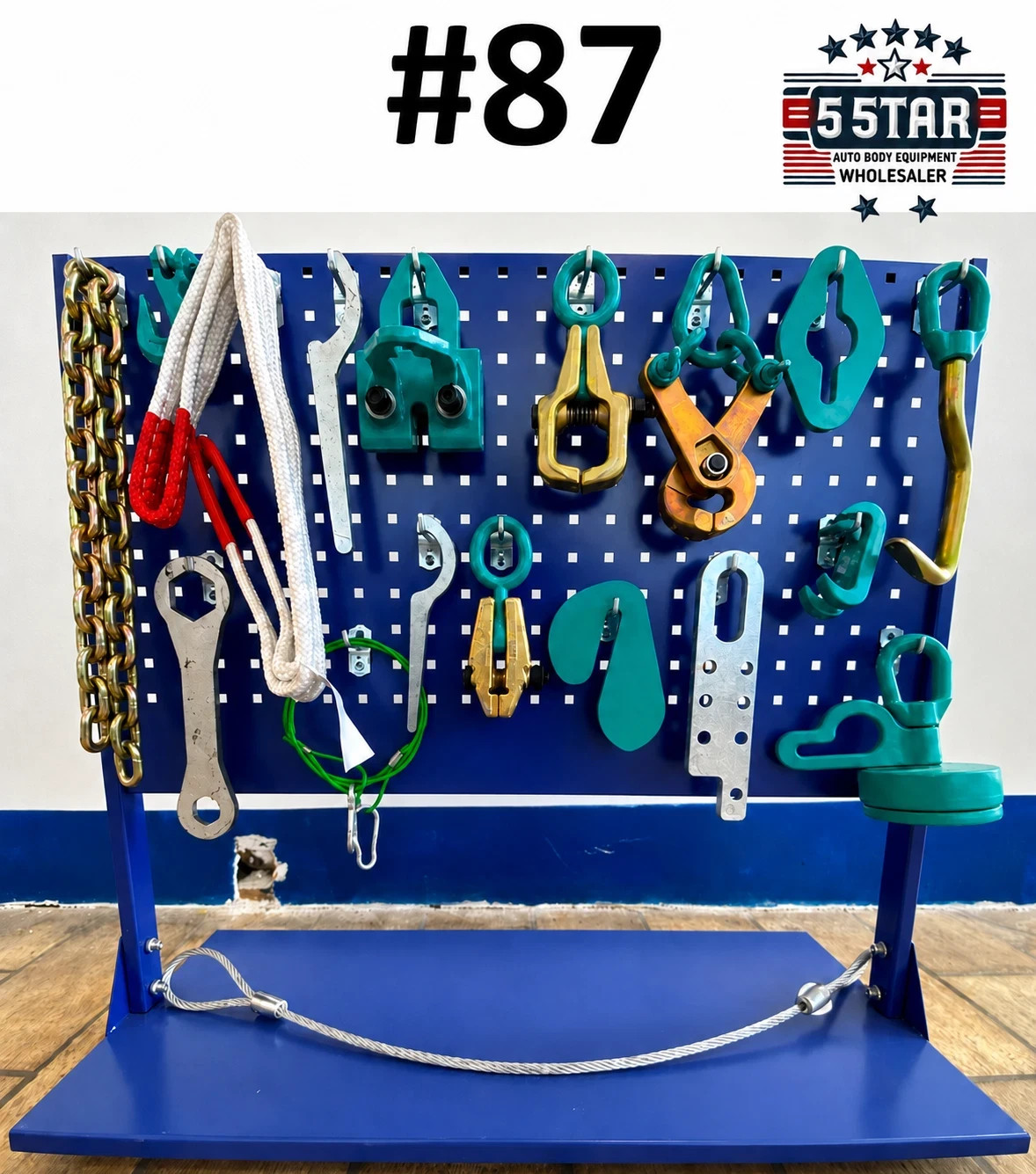 SET#87 - 18 PIECE HEAVY DUTY AUTO BODY FRAME MACHINE PULLING  CLAMPS & TOOLS SET