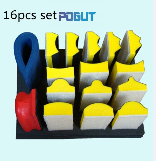 16pcs /set Abrasive Block Hand Sander Pad Base for Hook Loop Sanding Disc Paper