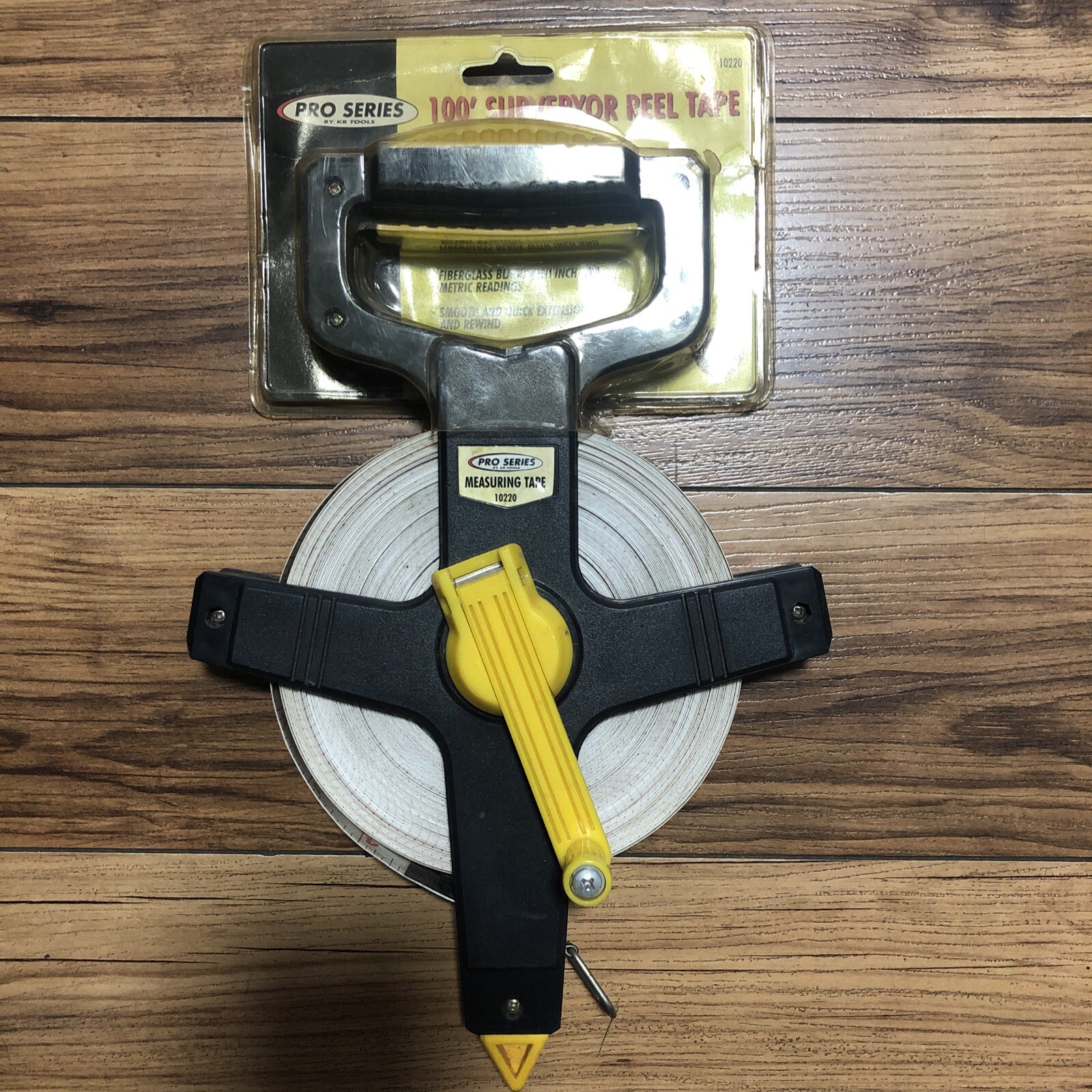 NEW KR Tools 100' Surveyors Reel Tape Fiberglass Blade Inch/Metric NOS