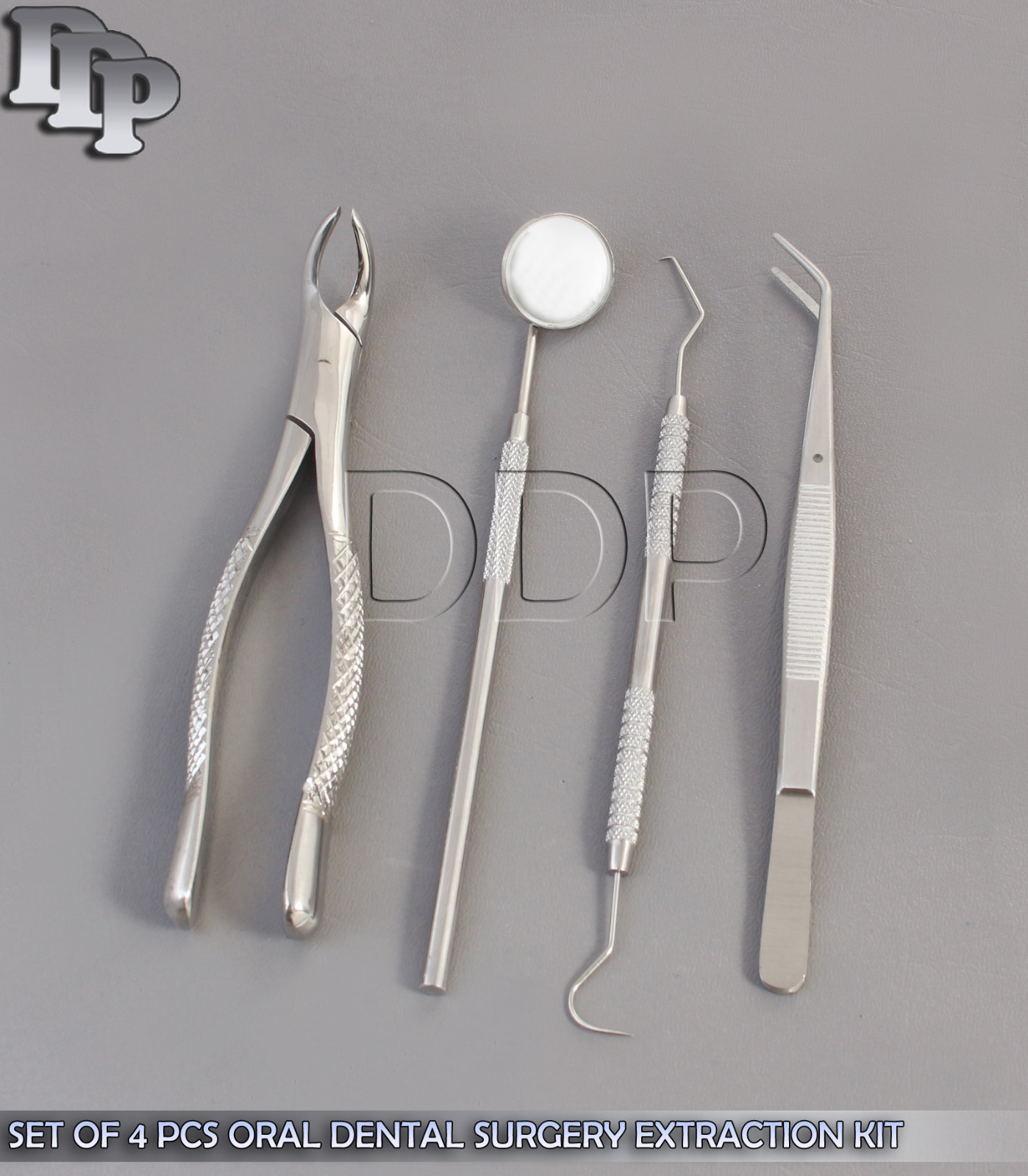 SET OF 4 PCS ORAL DENTAL SURGERY EXTRACTION KIT WITH EXTRACTING FORCEPS #6