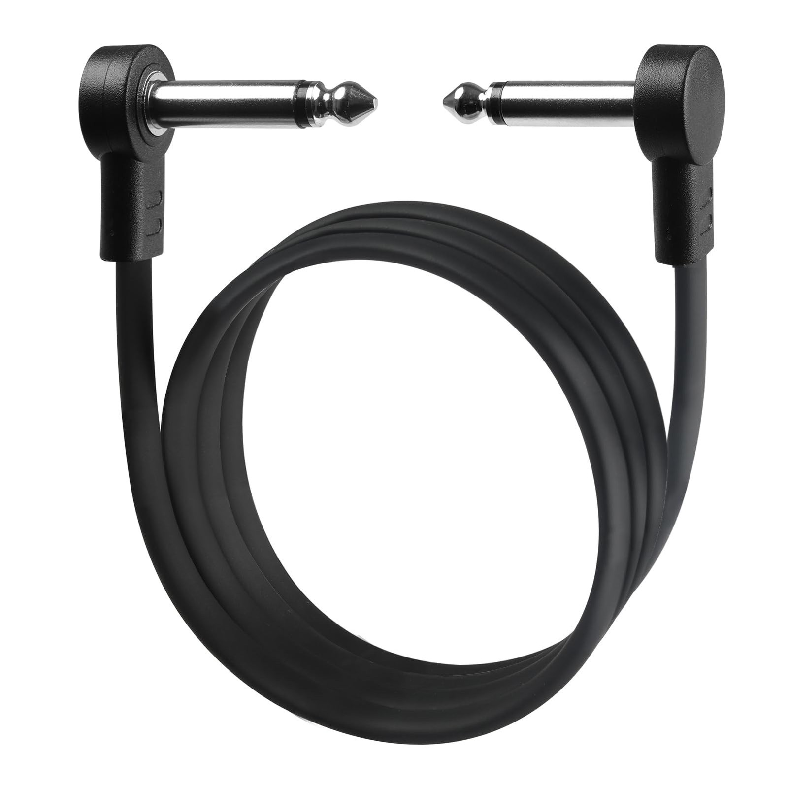 3FT Guitar Patch Cables, 1/4" TS Right Angle Effect Pedal Flat Cables 3 FT