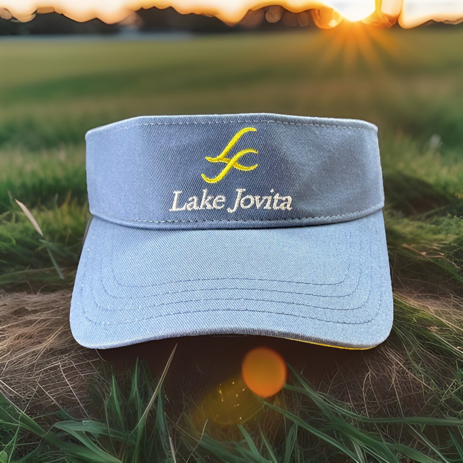 Lake Jovita Golf & Country Club Visor Strapback Embroidered Logo Argyle Band