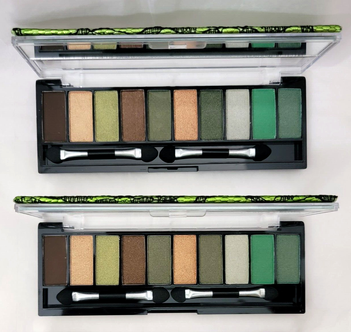 2 pk  palette HARD CANDY Top Ten Eyeshadow Collection GREEN WITH ENVY 526