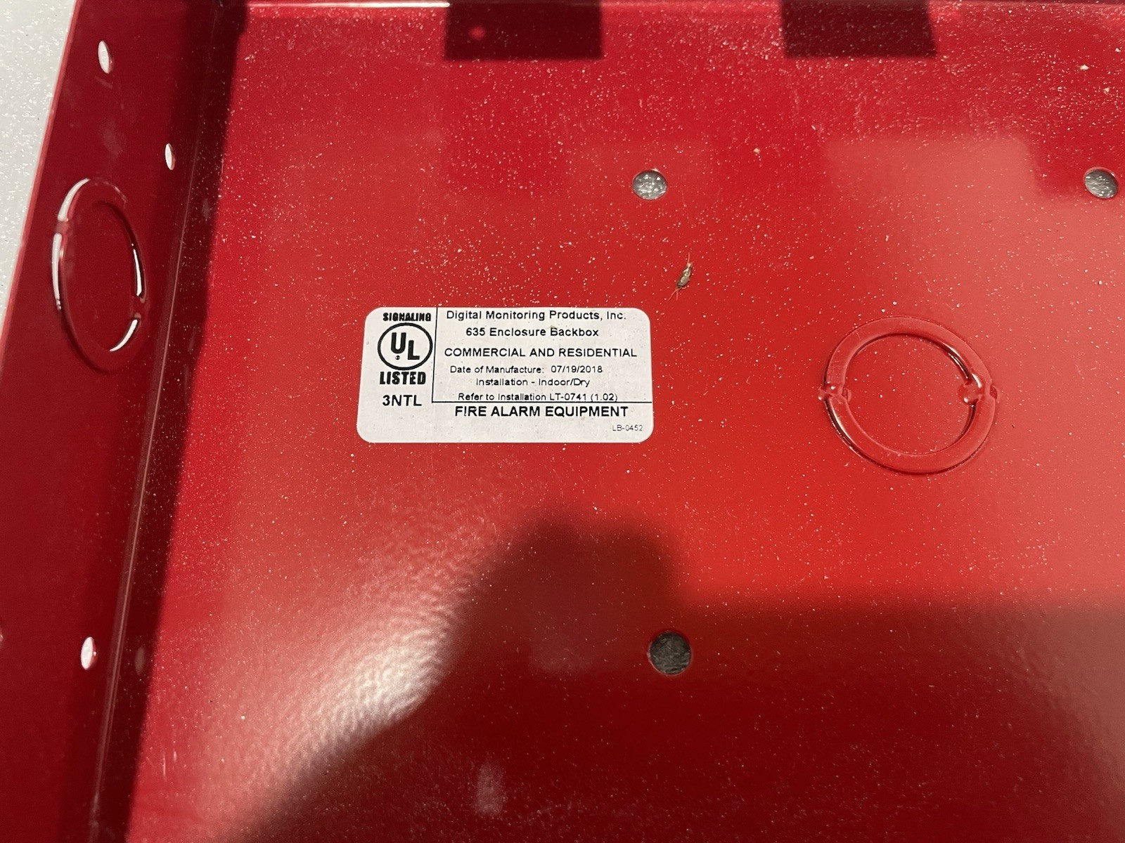 DMP 635 R Surface Mount Red Backbox New