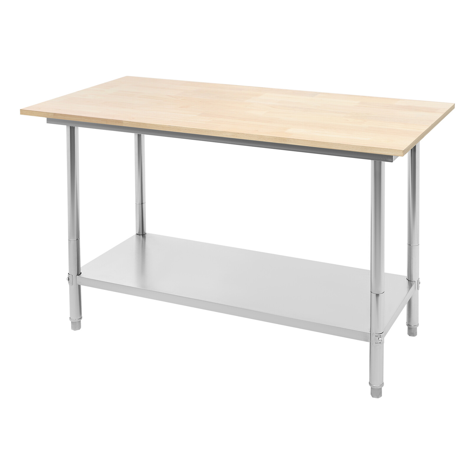 Oak Wood Top Work Table Workbench Work Table with Undershelf 500kg Load Capacity