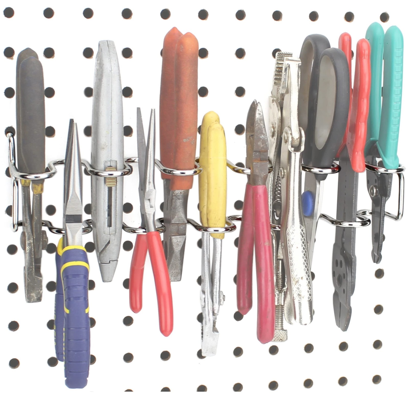 Pegboard Pliers Holder - Organize 11 Pliers on Any Pegboard - Tool Storage