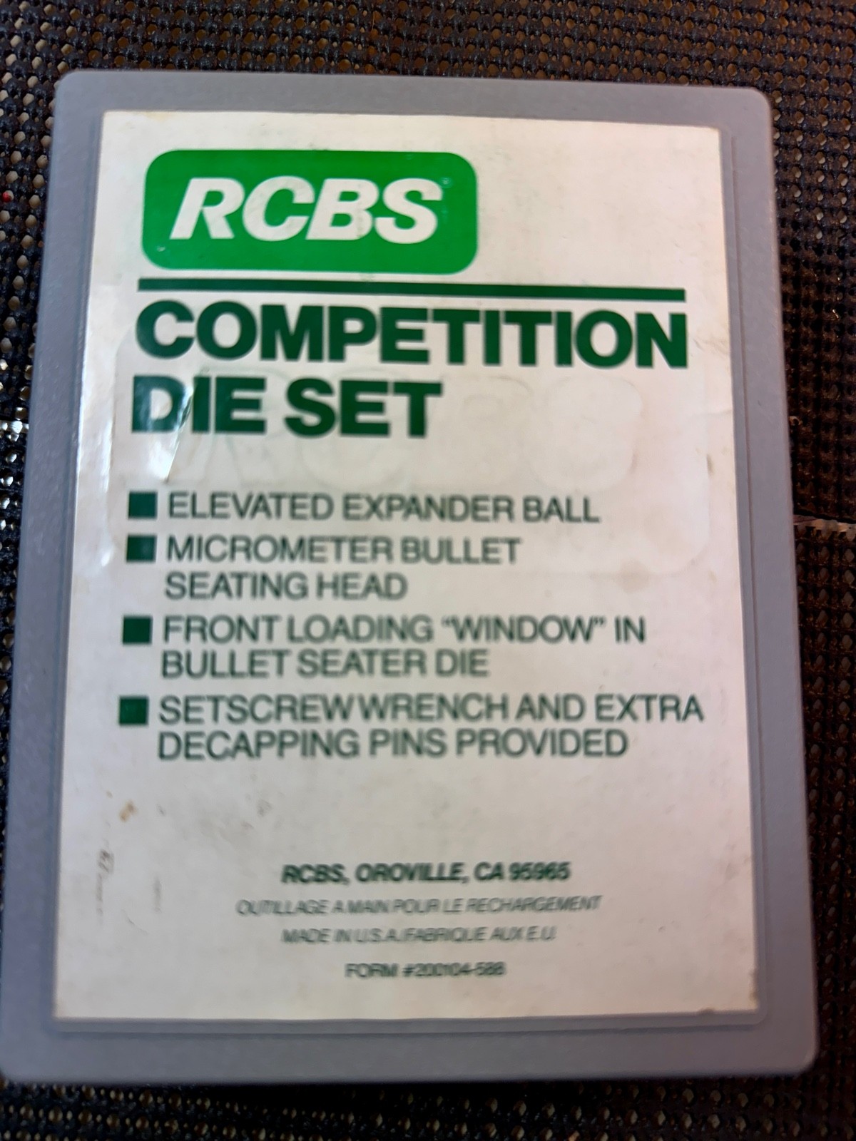 RCBS Competition FL Micrometer Reloading Dies, .222 Remington