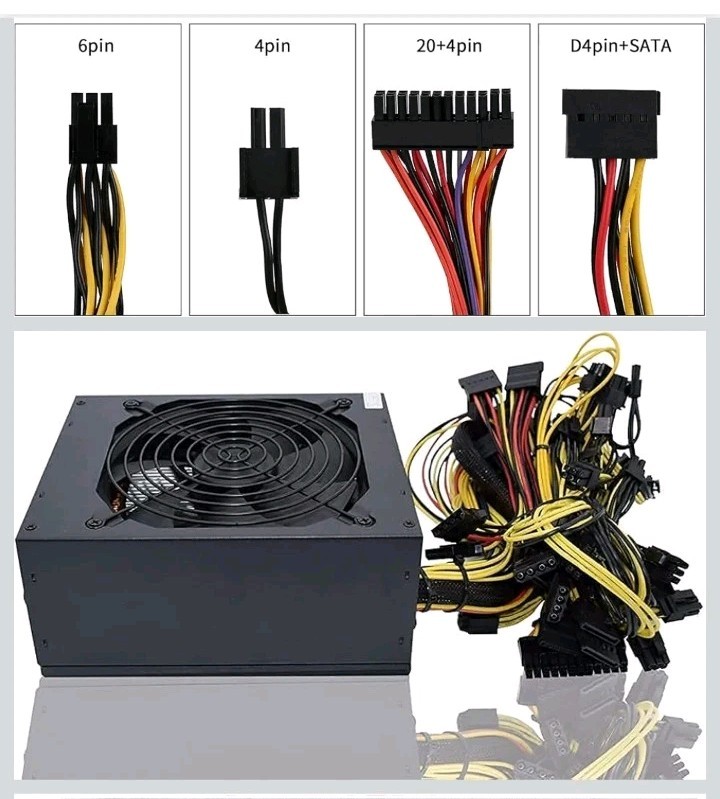 1800W Mining Power Supply Support 8 GPUs GPU Mining Rig, for ETH Bitcoin...
