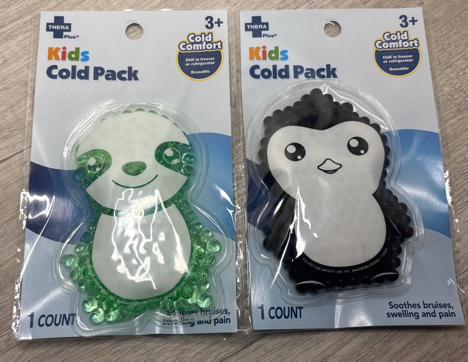 Reusable Kids Cold Pack Fever, Bruising, Pain, Cold Comfort 2 count