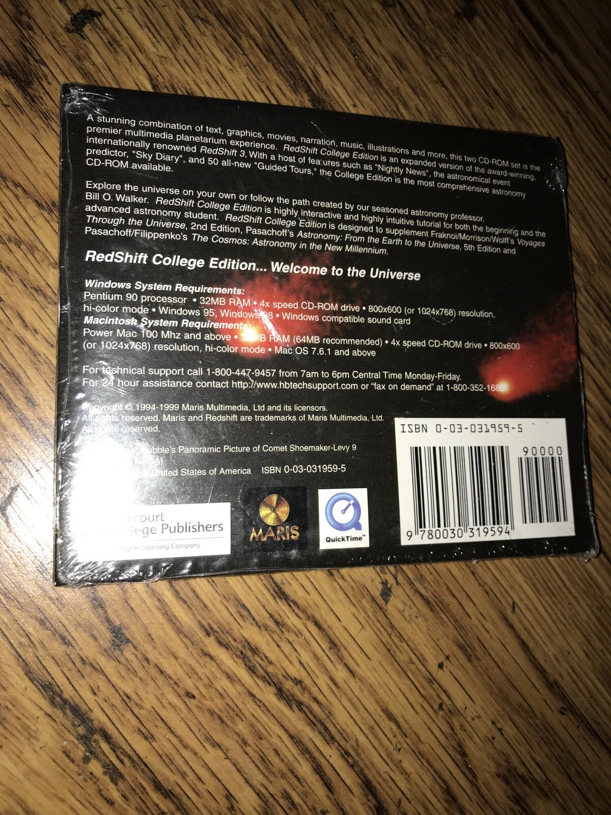 Redshift Version 1 Sealed CD-ROM for Windows/Macintosh Vtg 90s College Edition