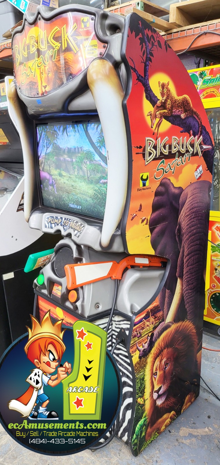 BIG BUCK HUNTER Pro SAFARI Full Size Arcade Shooting Game - WORKING GREAT! (S02)