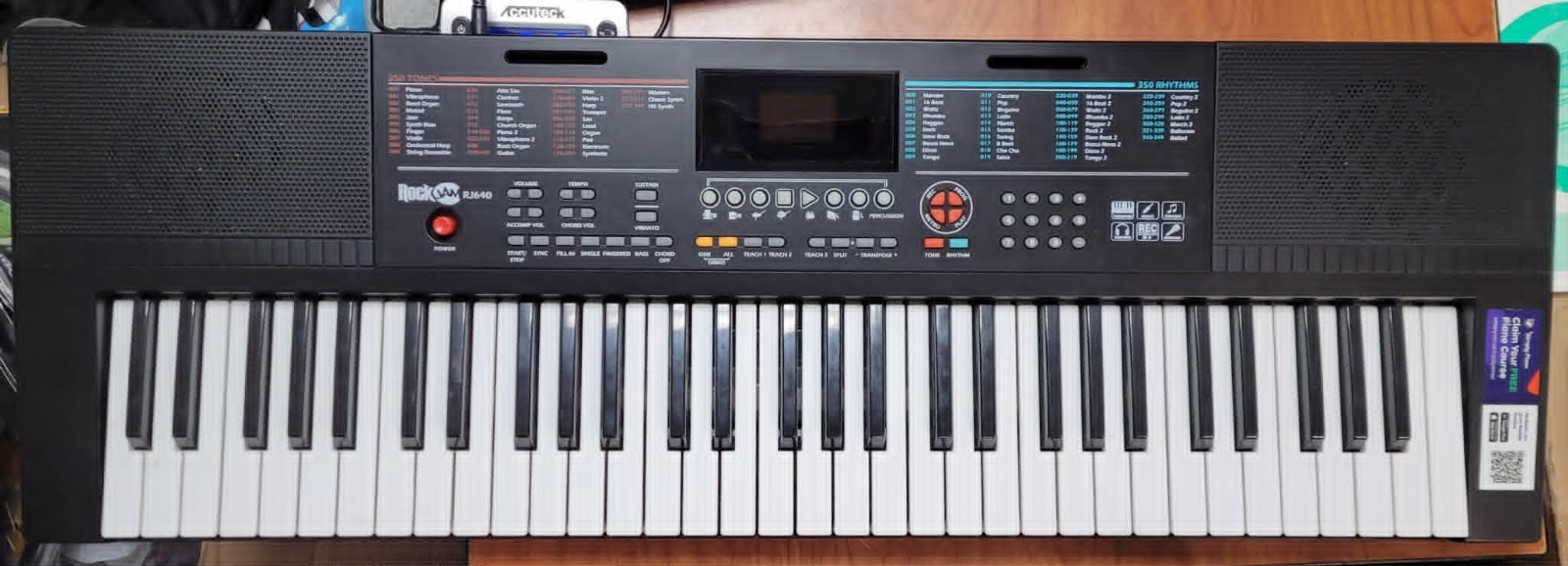 RockJam RJ640 61-Key Electronic Keyboard Black