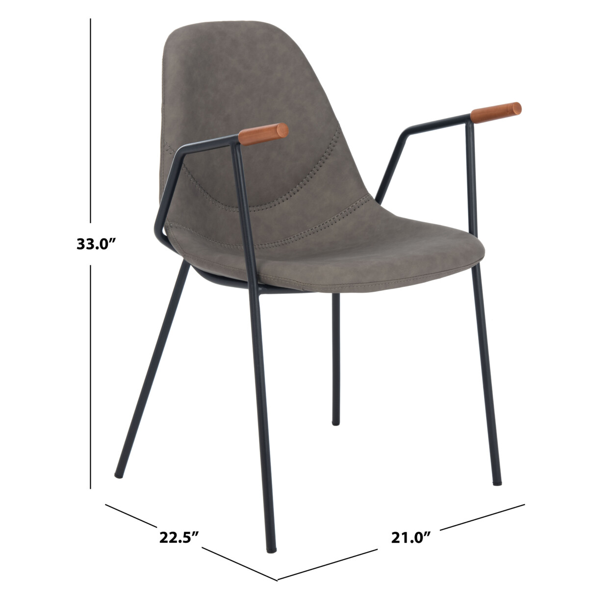SAFAVIEH Tanner Mid-Century Dining Chair Set of 2 | Ash / Black |